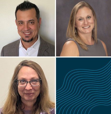 Collage square portrait of Brad Negrete, Eve Jarboe, & Jamie Rich