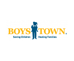Boys Town logo, slogan: Saving children, healing families.