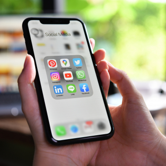 Social media apps on a smartphone