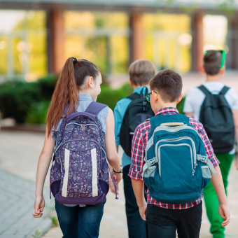 Students walking to school