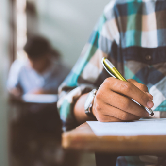 Students writing