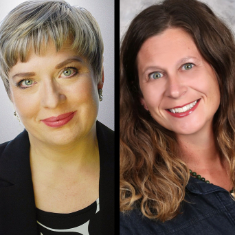Dr. Cate Jones-Hazledine and Jennifer Jackson portraits side by side