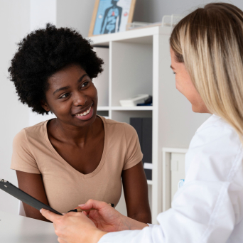 Doctor with smiling patient